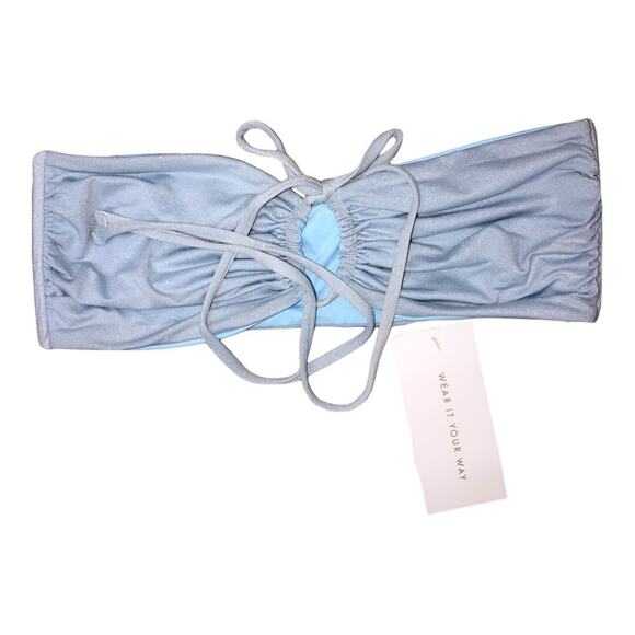 L*Space Bikini Swimsuit Dawn Top Cabana Bottom in Shimmer Sky Blue XL NWT - Picture 3 of 11